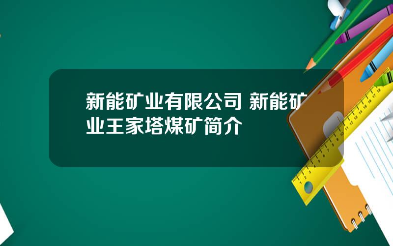 新能矿业有限公司 新能矿业王家塔煤矿简介